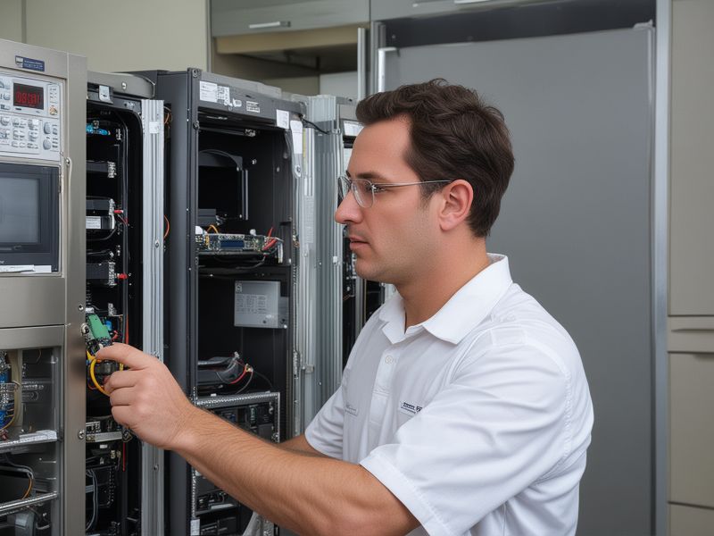 Skilled appliance repair technician completing professional appliance service